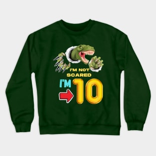 10th Birthday Dinosaur Crewneck Sweatshirt